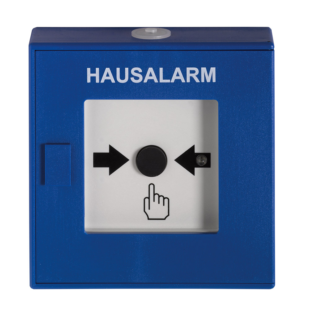 Druckknopfmelder mit Isolator, Blau,  Hausalarm, 2000er Serie, G203056-1