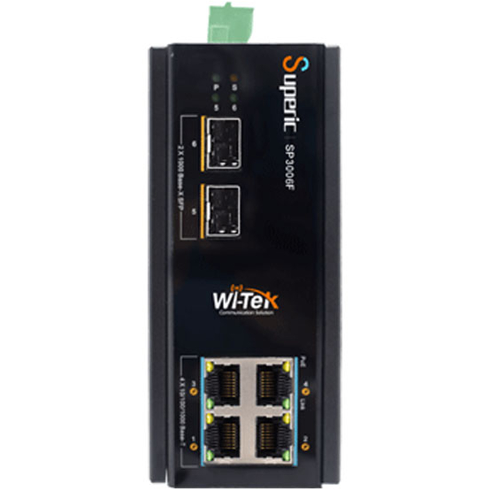 Witek PoE-Switch, 6 Ports, 4 Ports PoE, 2 Ports SFP, 250m, unmanaged, Desktop, DIN-Schiene-4