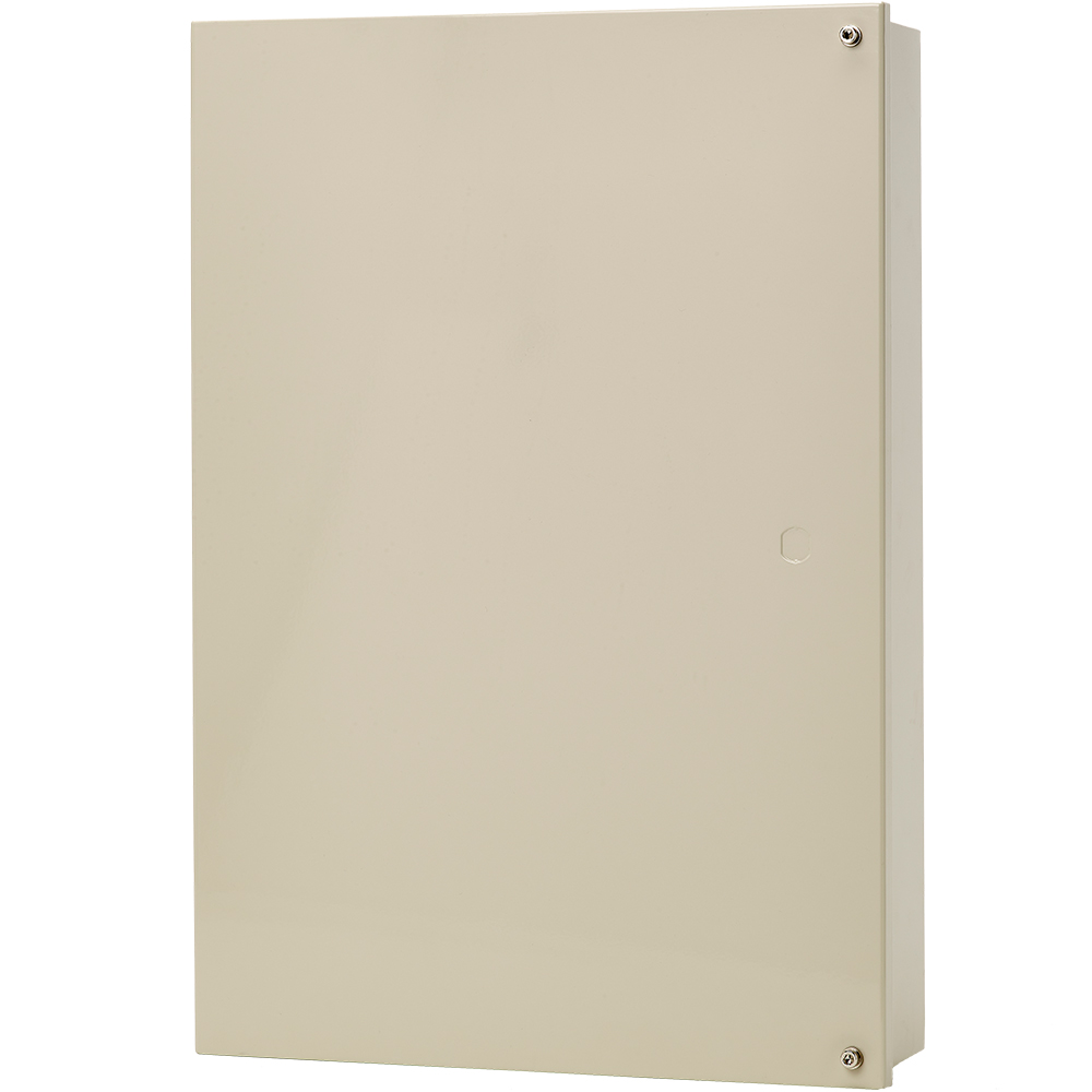 Geschlossenes beiges Metallgehäuse für 4–8 Tür Controller Advisor Advanced, Frontansicht