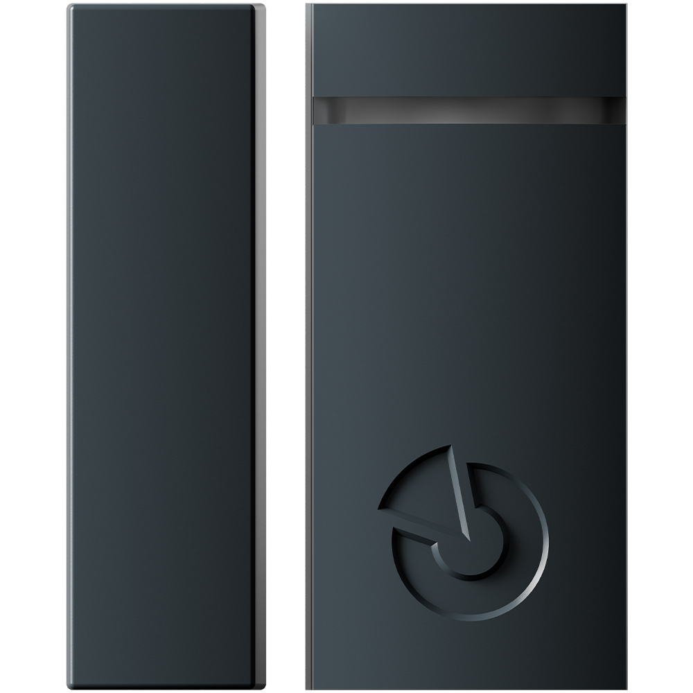 Funk-Magnetkontakt 868,1 MHz, Grad 2, anthrazit, Sensor und Magnet, Frontansicht