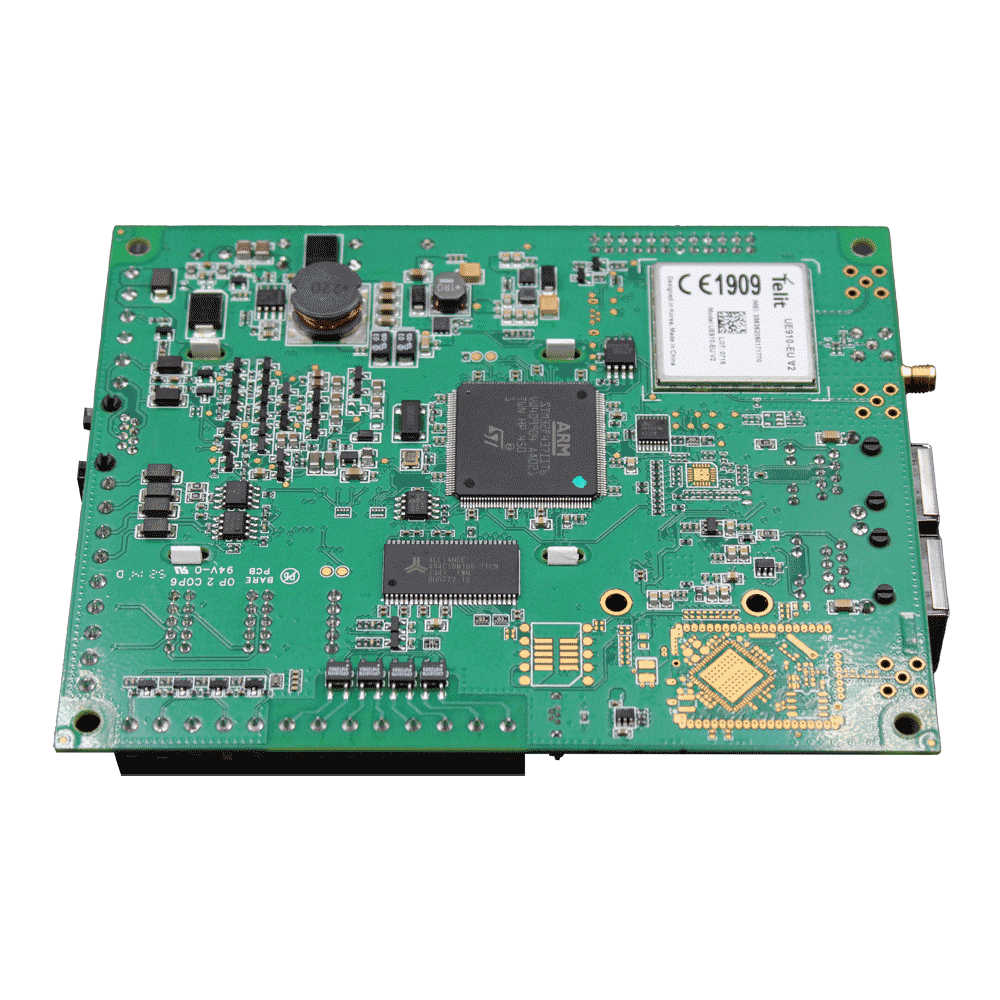 Rückansicht des IP-Moduls zur Alarmübertragung über IP/3G mit bestückter Platine