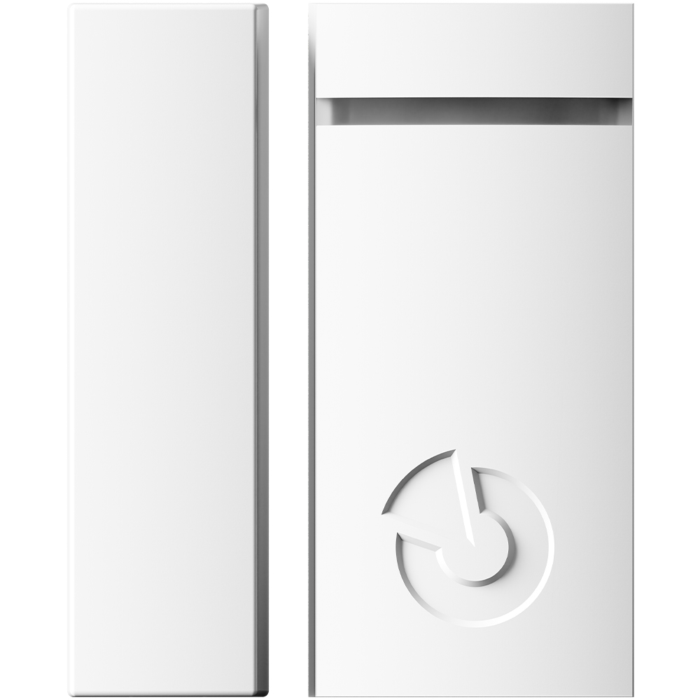 Funk-Magnetkontakt 868,1 MHz, Grad 2, weiß, Sensor und Magnet, Frontansicht