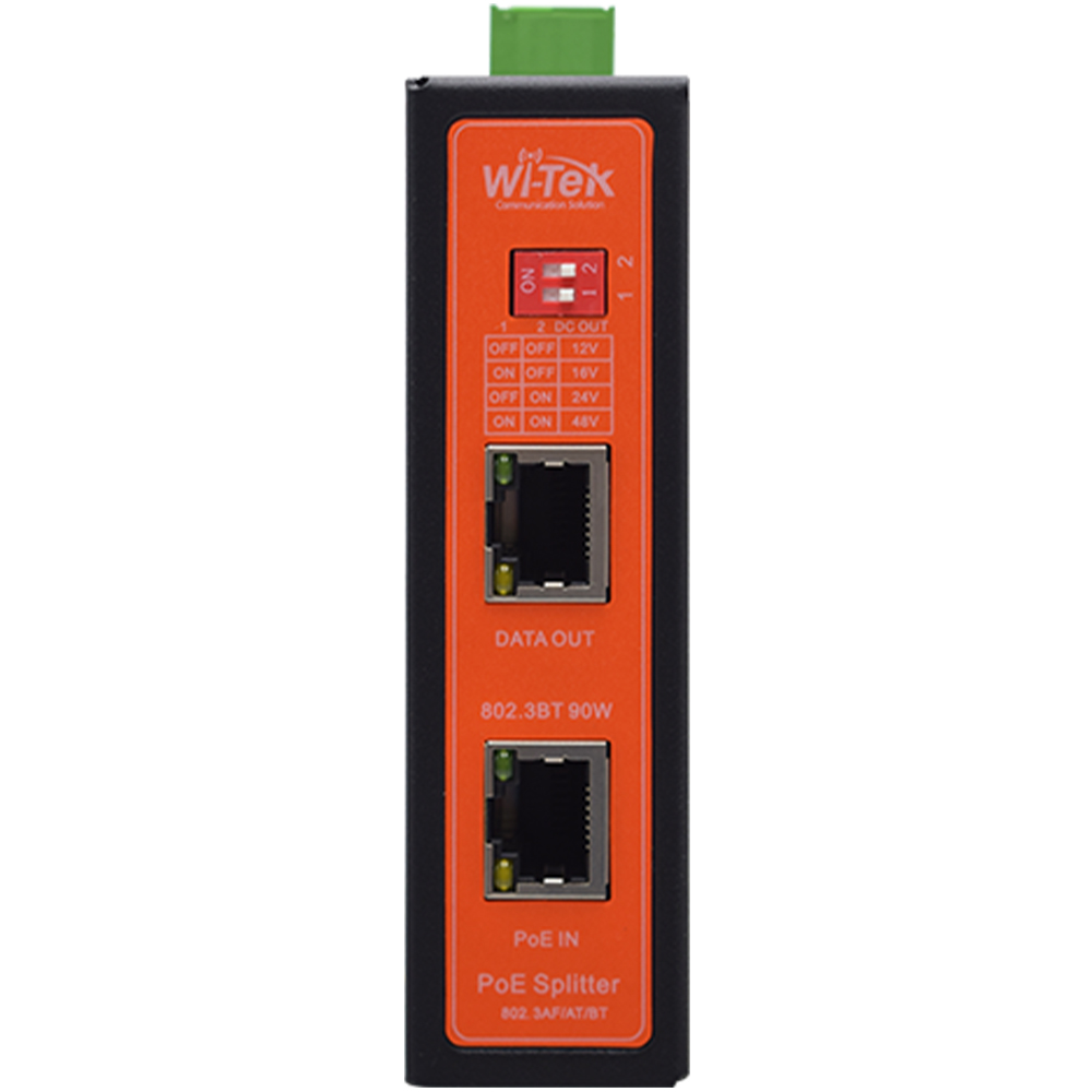 Wi-Tek PoE-Splitter, 2 Ports, 90 W, schwarz, Desktop, DIN-Schiene, Wand-3