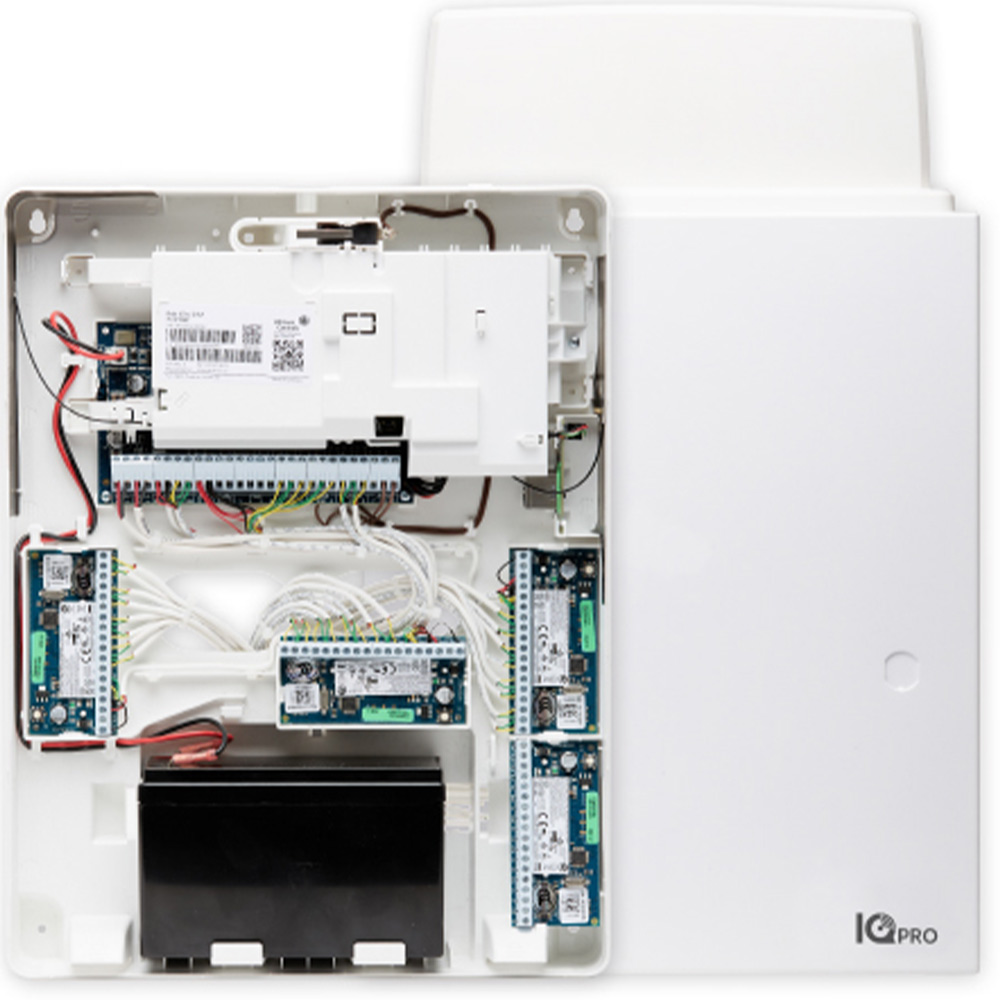 IQ Pro Hybrid-Alarmzentrale, 128 ML, 8 Bereiche, LTE, weiß