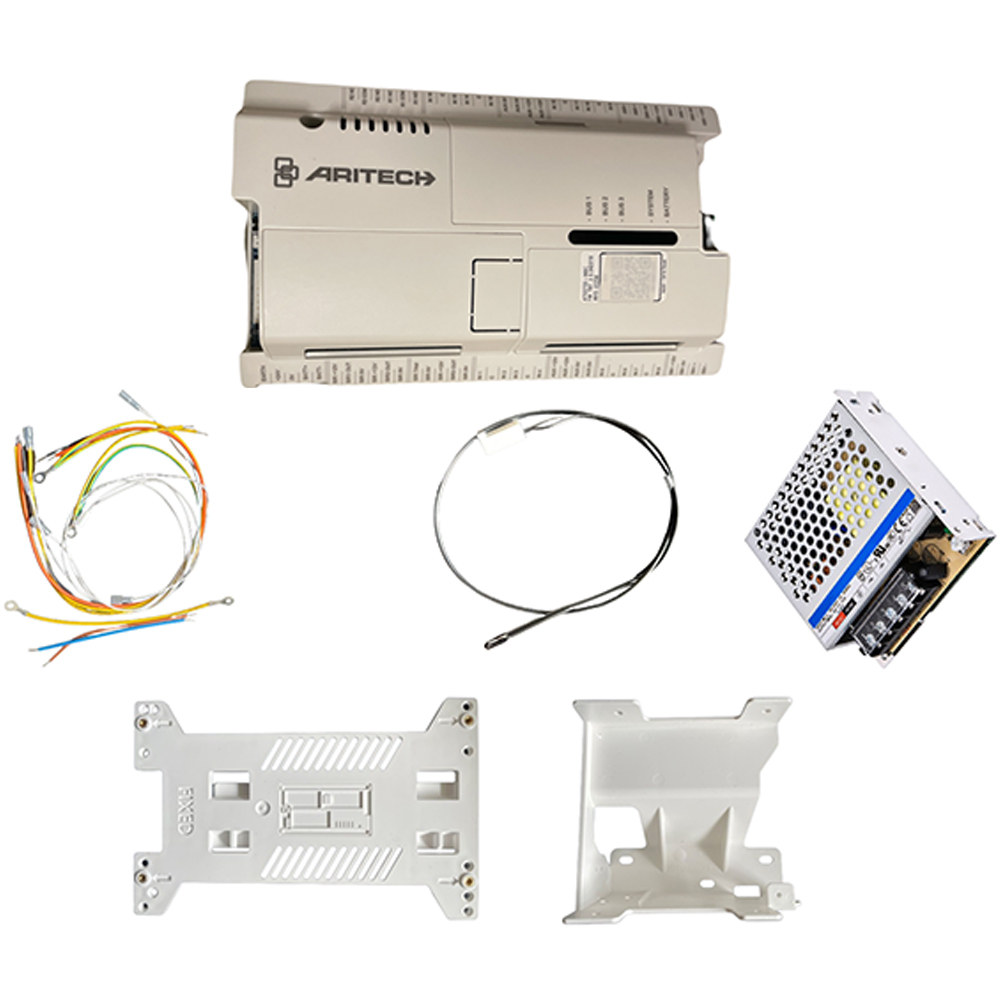Relais, HMI-CPU, Netzteil, Montageblech, Kabelbäume