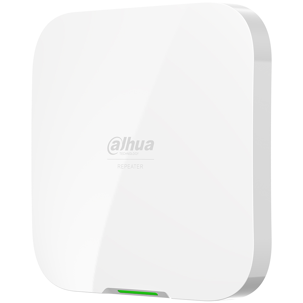 Dahua Repeater im weißen Gehäuse mit grüner LED, von Rechts