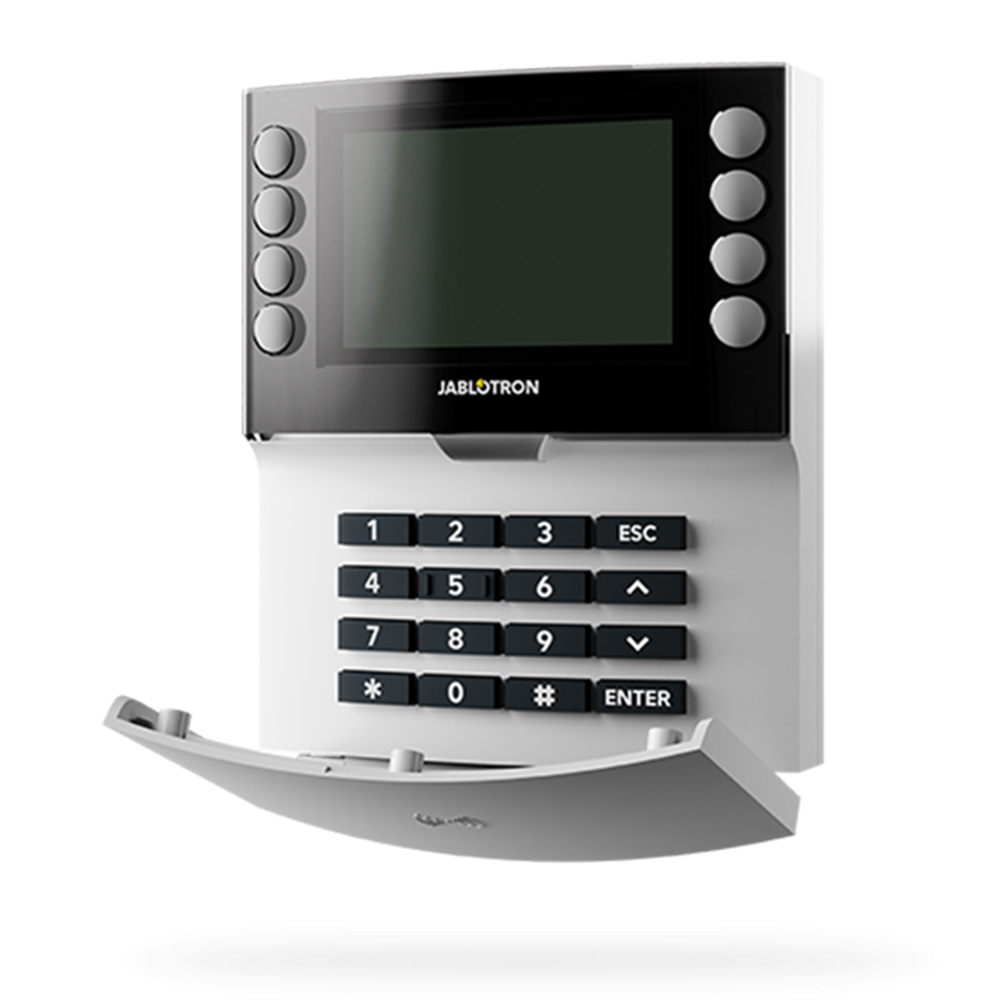 JA-155E Jablotron Funk-Bedienteil mit LCD-Display, Tastatur und RFID-Lesegerät weiss-1