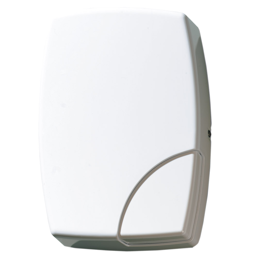 Aritech Außensirene AS503, weißes Gehäuse, Außenmontage, Frontansicht