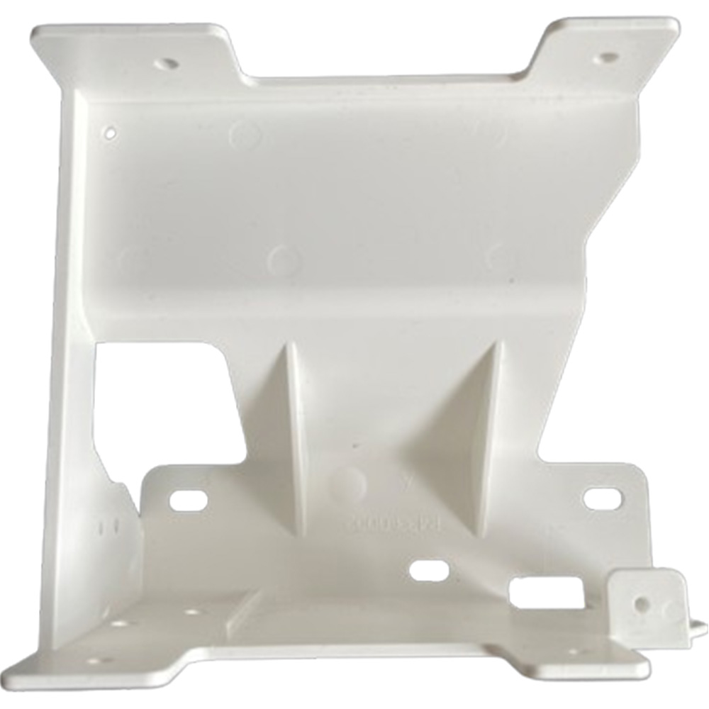 Aritech Umrüstsatz für Axon, weiße Kunststoff-Montagehalterung mit Befestigungsöffnungen, Rückansicht auf weißem Hintergrund