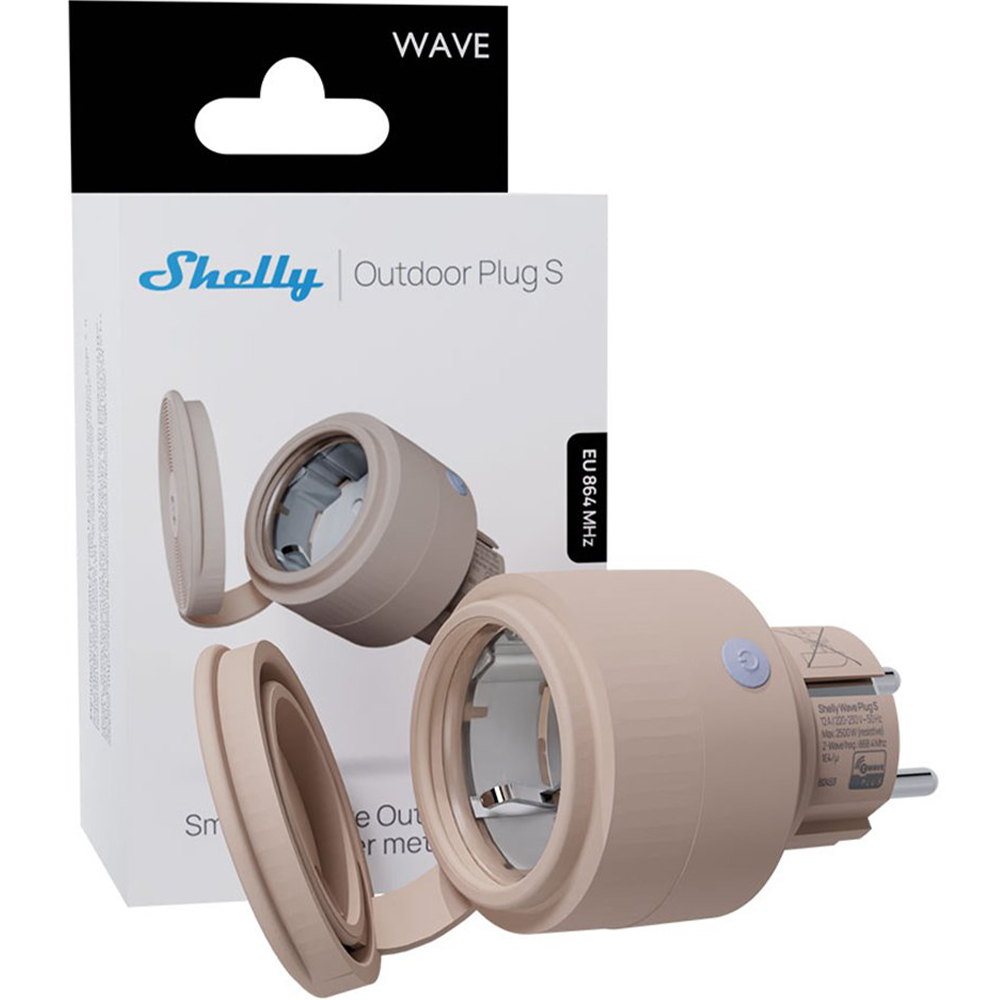 Outdoor plug, Smart outlet, EU plug, Beige color, Screw-in adapter
