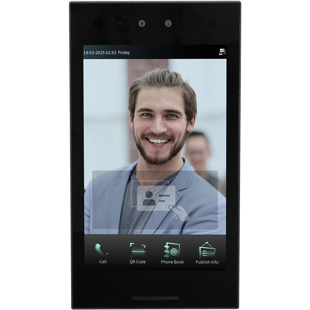 IP-Video-Türsprechstelle mit Kartenleser, Gesichtserkennung, 2 MP, IP65, schwarz