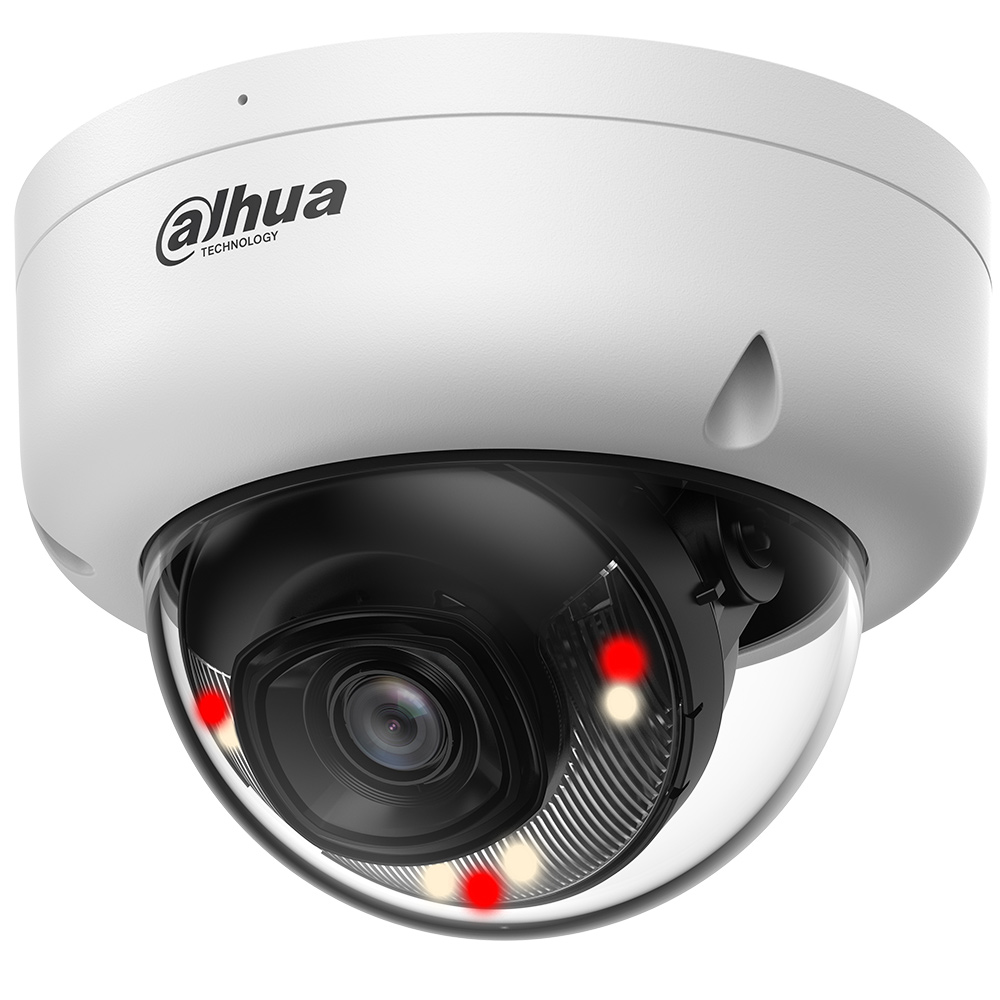 IP-Dome-Kamera in weiß mit aktiven LED und Weißlicht