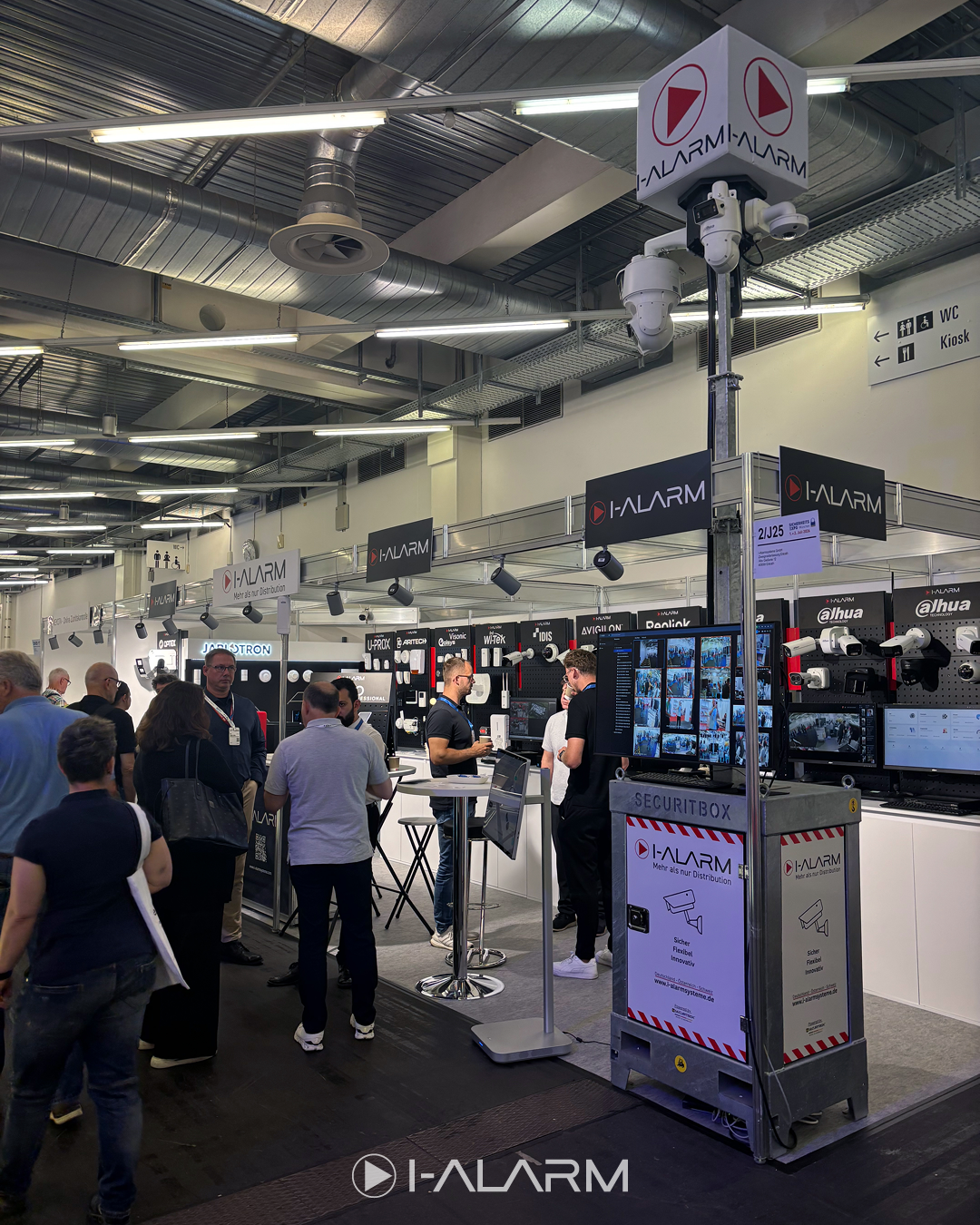 sicherheit, alarmanlage, ausstellung, messestand, kameras