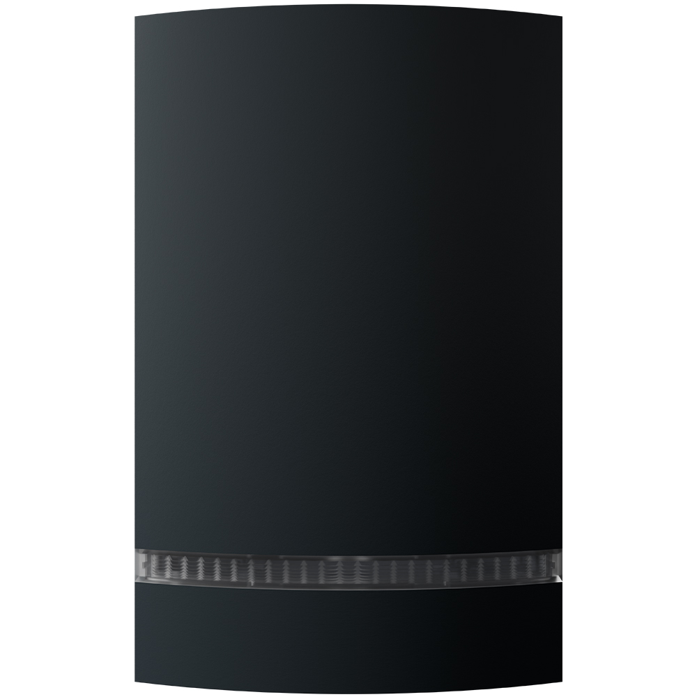 Gehäusefront mit transparenter Kalotte, anthrazit, ohne Logo, Frontansicht