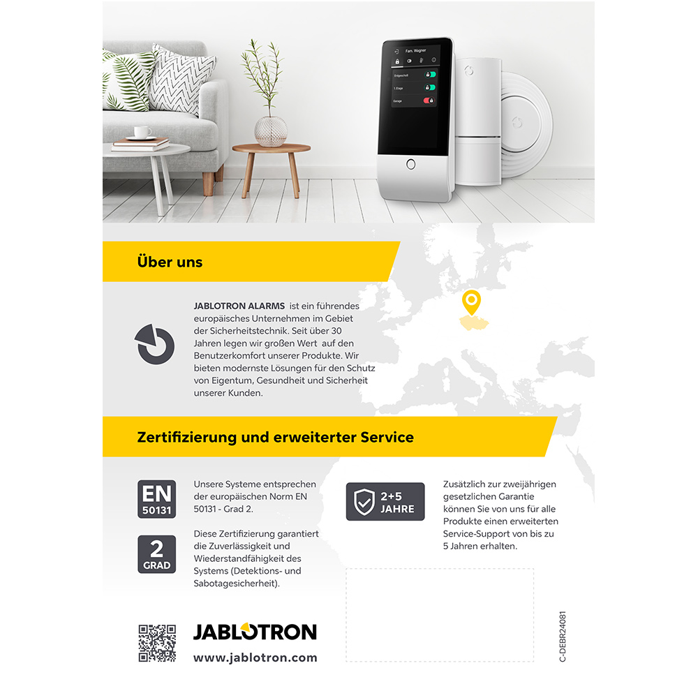 Jablotron Systeme Endkundenbroschüre, 8-seitig-1