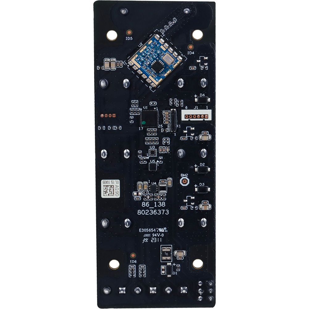 Dahua Funk-Eingangserweiterung mit 2 Eingängen, Grad 2, Rückseite mit Leiterplatte und Montagebohrungen