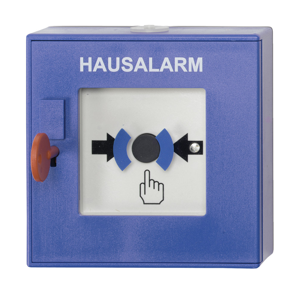 DKM mit Isolator, Blau, XP95 - Kunststoff mit Aufschrift Hausalarm-1