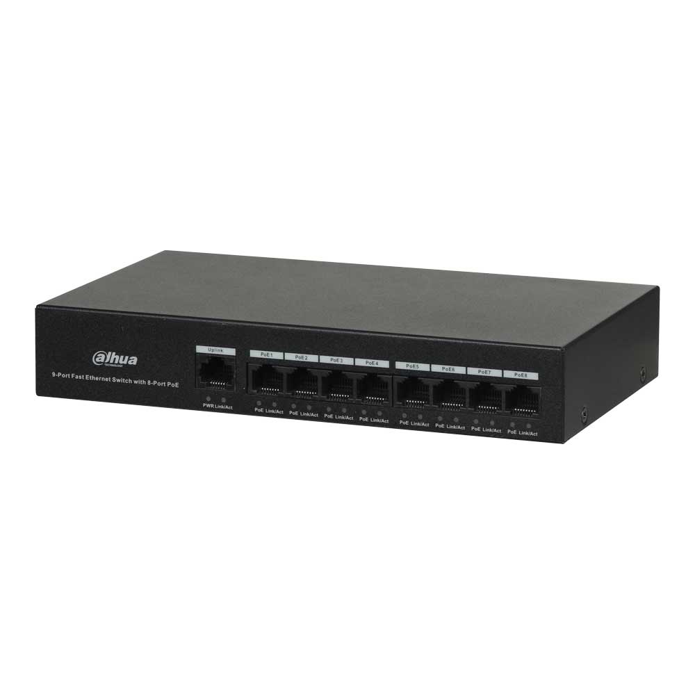 Dahua 8-Port Zweischichtiger PoE-Ethernet-Switch-1