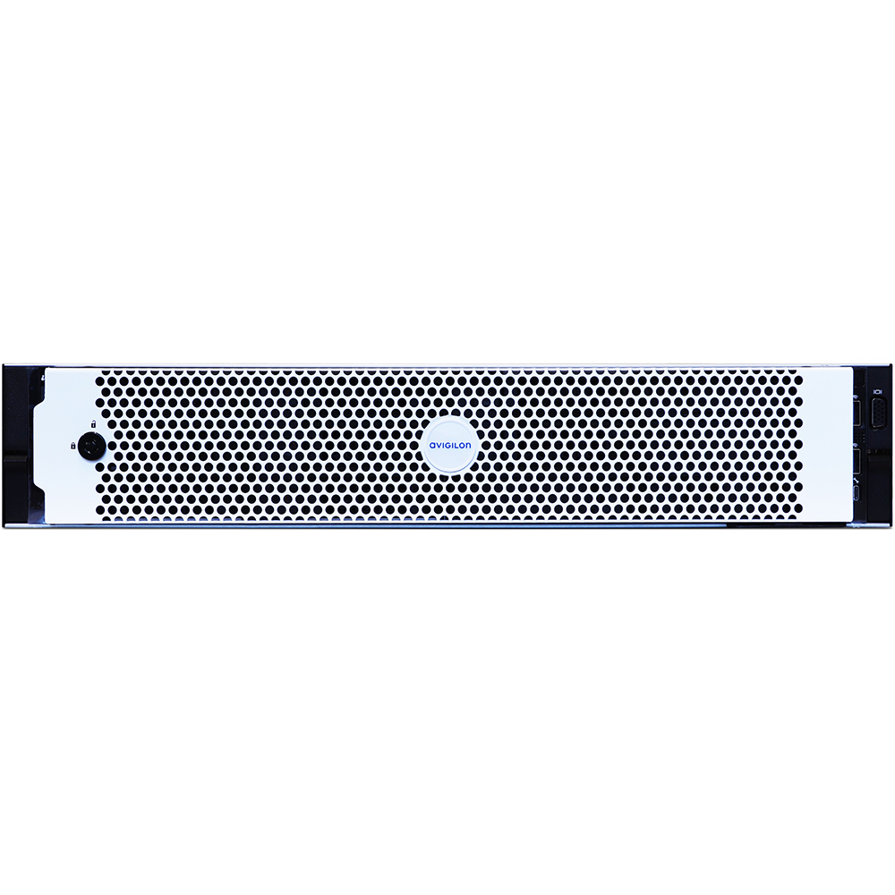 server, Rack-mounted, weiße Perforationsfront, Daten-Speicher, Avigilon-Logo