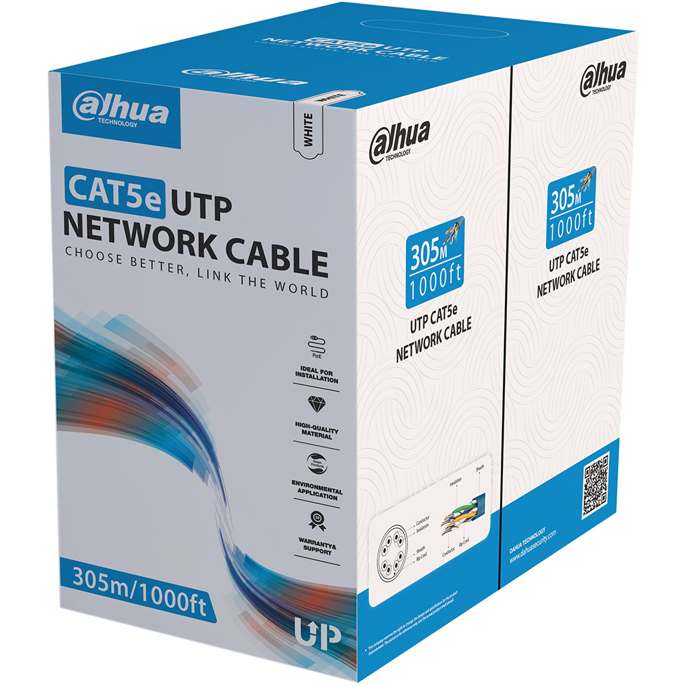 CAT5e U/UTP-Kabel, 305 m, weiß