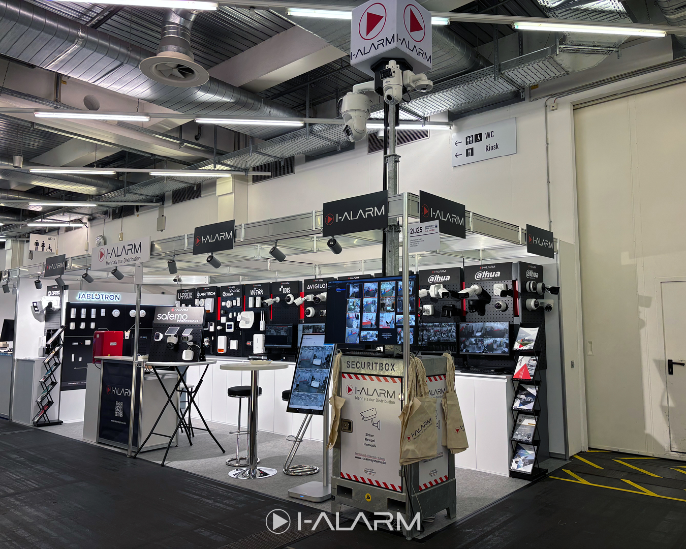 Überwachungskamera, Sicherheitssystem, Display, Auslage, Messestand