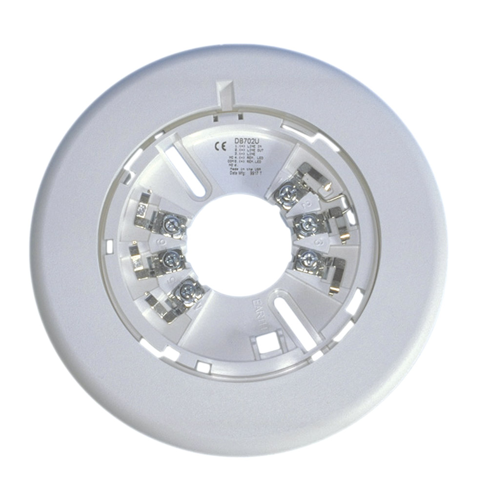 Top-Ansicht des weißen Sockels für Rauch-Wärmemelder Serie 700 mit 4-Ader-Anschluss