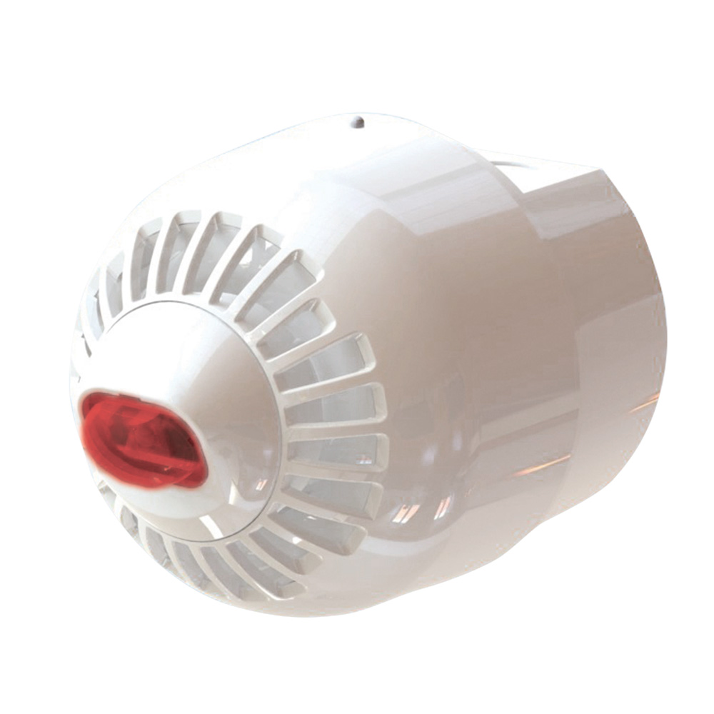 Kombisignalgeber Wand Weiß/Rot Hoher Sockel,-1