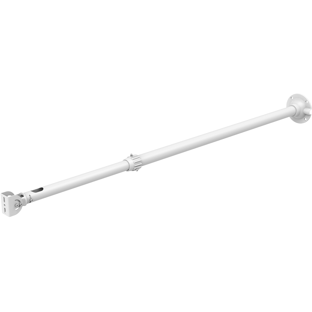 Deckenstangenhalterung, Länge 1030 - 1800 mm, Metall, Stahl, weiß